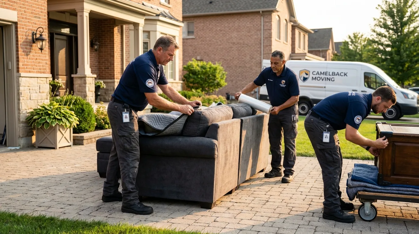 Large estate moving crew wrapping furniture in Hillsville, VA