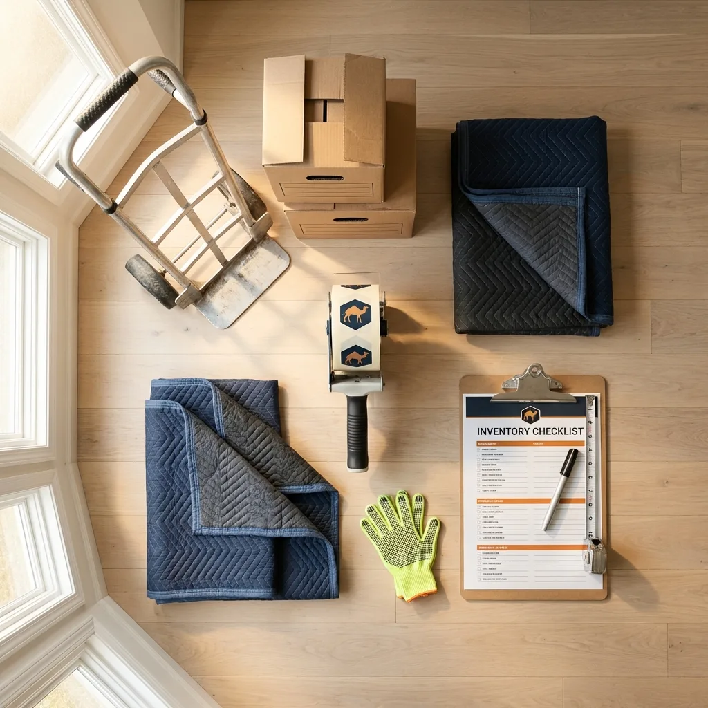 Professional moving supplies and packing materials layout for Hillsville residential relocations