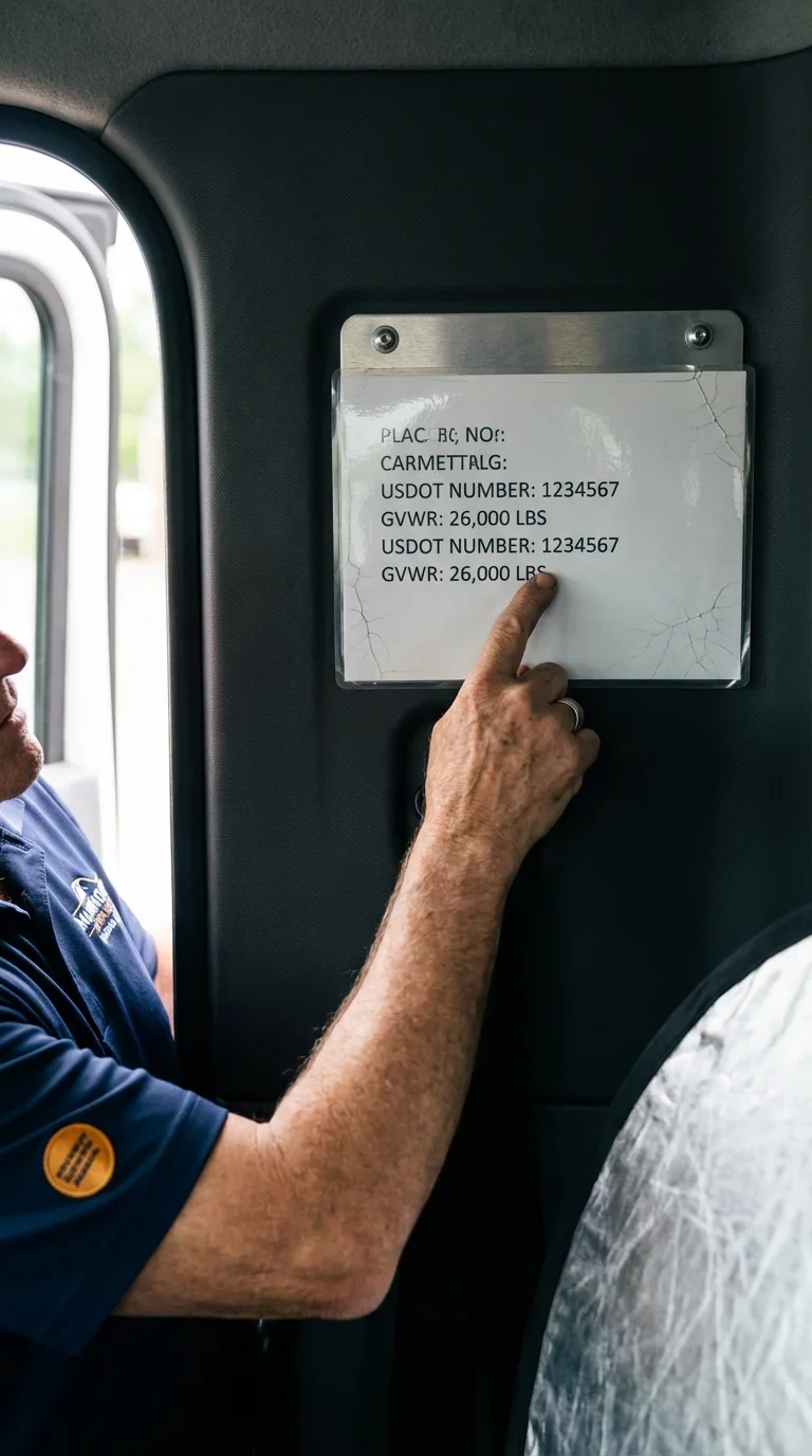 USDOT licensing placard verification in Hillsville